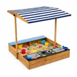 Kinder home dečiji drveni peskarnik za igru 3 u 1 sa kuhinjom, klupom i suncobranom sa uv zaštitom ( 2550 )