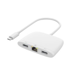 Adapter usb type-c na ethernet rj45 100mbps + usb-a 5gbps + usb-a 480mbps 18cm (otn- uc552d) onten ( AD486 )