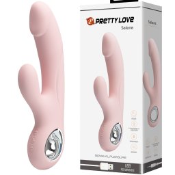 Silikonski USB zeka vibrator Selene Rabbit Pink