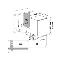 WHIRLPOOL W7I HP40 L ugradna mašina za pranje sudova -60cm