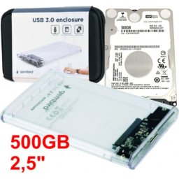 HDD 2.5 * 500GB SET USB 3.0 SATA eksterno kuciste + 500GB WD5000LUCX WD EE2-U3S9-6