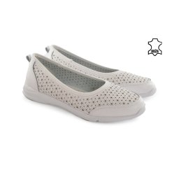 Kožne ženske espadrile 25224BL bele