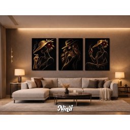 DIGITAL ART slike na platnu Dama u zlatnim linijama ms281