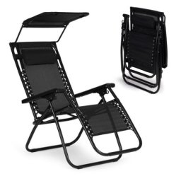 Modernhome podesiva baštenska fotelja sa tendom black ( zrl009-r black )