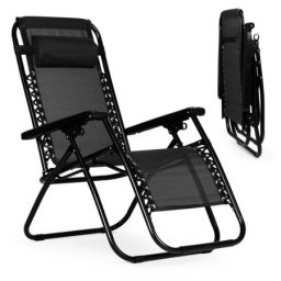 Modernhome baštenska fotelja zero gravity black ( zrl009 black )