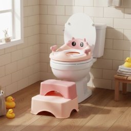 Eco toys adapter za wc šolju sa stepenicama i platformom za decu, roze ( ha-p17-18-pk )