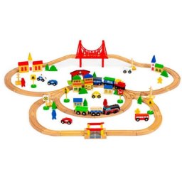 Eco toys drvena set železnica na baterije 90 elemenata ( hm014665 )