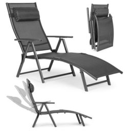 Multigarden sklopiva baštenska ležaljka za plažu sa podesivim naslonom i čeličnim ramom, gray ( zrl020 gray )