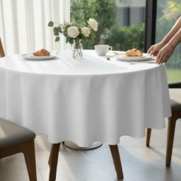 Stolnjak Ovalni 160x220cm White color Linije ( VLK0001360 whitelines )