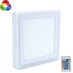 Nadgradni kvadratni LED panel beli 18W+6W 6500K+RGB MP18NK-WRGB
