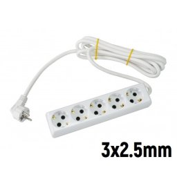 Priključnica Prenosna petostruka (produžni kabl) 3x2.5mm 3m Tehnoelektro