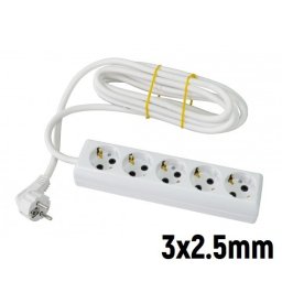 Priključnica Prenosna petostruka (produžni kabl) 3x2.5mm 5m Tehnoelektro