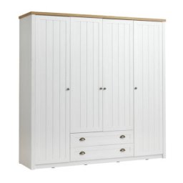 Ormar 210x210 cm bela/hrast