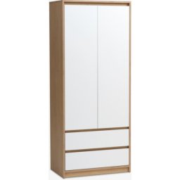 Ormar 80x193 bela/hrast