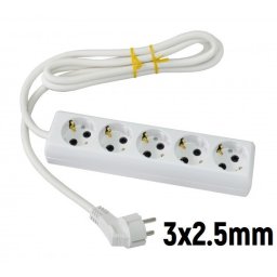 Priključnica Prenosna petostruka (produžni kabl) 3x2.5mm 2m Tehnoelektro