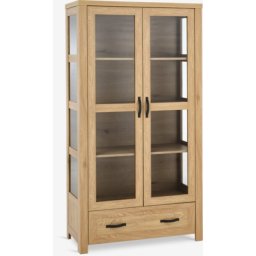 Vitrina 2 vrata 1 fioka top.hrast