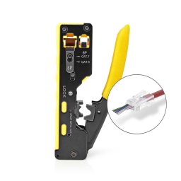 Profesionalna Krimp Klešta za RJ45, RJ12 i RJ11 – Pass-Through Alat za Cat5, Cat6 i Cat7