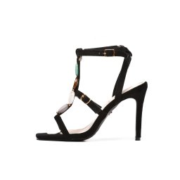 LS242662BLK - Ženske sandale na štiklu