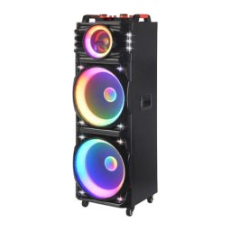 Zvucnik bluetooth ndr-1526 100w 2*15 inca sa dva mikrofona crni ( ZV1020 )