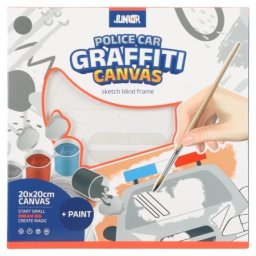 Junior graffiti canvas blind ram sa skicom policijski auto bela 20x20cm ( 132960 )
