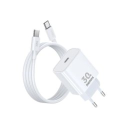 Remax SET:Strujni punjac 1XUSB 3.0+TIP C 20W+kabl TIP C RP-U120, beli