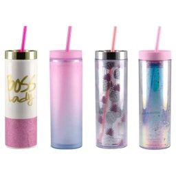 Takk style trend čaša sa cevčicom plastična 470ml miks ( 705502 )