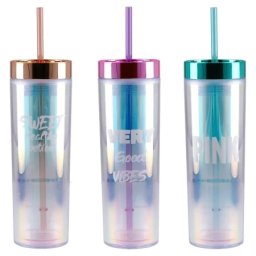 Lavine čaša sa cevčicom plastična summer 400 ml miks ( 705512 )