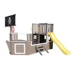Kinder home dečija drvena penjalica piratski brod sa toboganom i peskarnikom kinder home – za dvorište i baštu, 310×320×180 cm ( C601 )