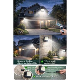 Solarni LED reflektor sa panelom za dvorište i objekte 400W