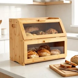 Vilde 229283 - Kutija za hleb od bambusa na 2 sprata 39x25x32 cm
