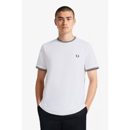 FRED PERRY TWIN MAJICA WHITE