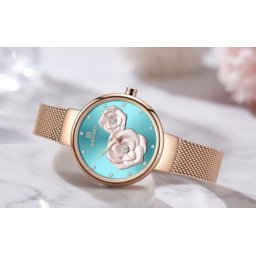 Naviforce 5013 rose gold - blue ženski sat sa metalnom narukvicom