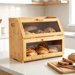 Vilde 229283 - Kutija za hleb od bambusa na 2 sprata 39x25x32 cm