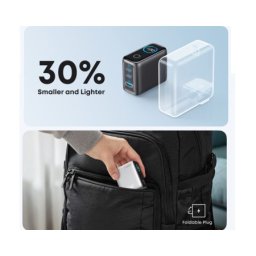 Anker 100W GaN zidni brzi punjač, 3-porta (2x USB-C i 1x USB-A) tamno sivi
