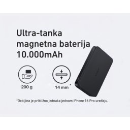 Anker MagGo 10000mAh, 15W, magnetno bežični power bank, crni