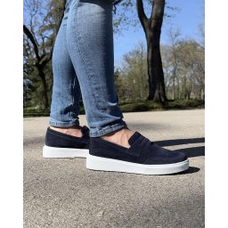 Plave Mokasine Od Velura 5900
