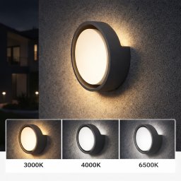 LED fasadna lampa okrugla vodootporna za spolja i unutra (Boja svetlosti: ZUTA - 3000 kelvina)