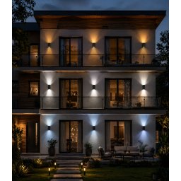 Fasadna LED lampa dvostrana 2x9W CCT za zid (antracit crna bela) (Boja kućišta: Crna)