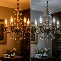 LED Sijalica u Obliku Sveće sa Plamenastom Krivinom 5W (Boja svetlosti: HLADNO BELA - 6500 kelvina)