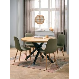 Trpezarijski sto NORTOFT Ø120 topao hrast boja/crna 3670354
