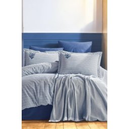 Prekrivač + Set posteljine Palma plava boja ( VLK000460-talliaplavaboja )