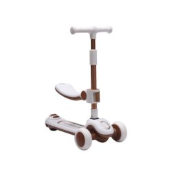 Trotinet dečiji 2 u 1 sa 3 točka sklopivi model tt-1001 bela/braon ( 540117 )