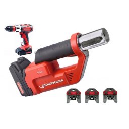 Set Rothenberger 1000002287 ROMAX Compact TT press uređaj + SV15-22-28 + aku. udarna bušilica RO DD60, 18V, 2.0Ah