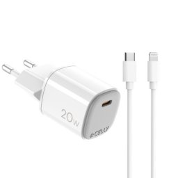 Celly Kućni punjač 20W GaN + USB-C na Lightning kabl ( UPTC1USBC20WCTL )