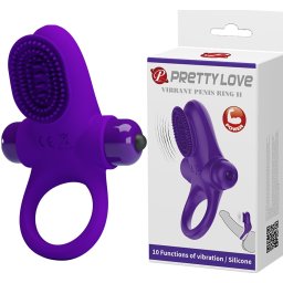 Vibro prsten za penis Četkica Lila