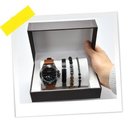 SET NAKITA MUŠKI OP25339 sat tri narukvice braon WY