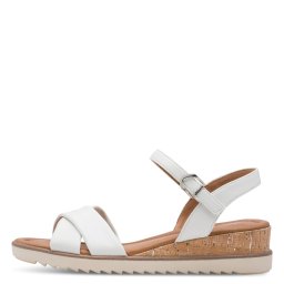 Ženske sandale na platformu 1-28106-42 bele