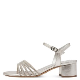 Ženske sandale na deblju petu 1-28248-44 srebrne
