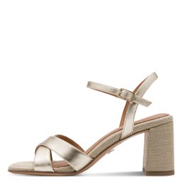 Ženske sandale na deblju štiklu 1-28320-44 zlatne