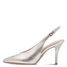 Ženske sandale na štiklu sa zatvorenim prstima 1-29642-46 srebrne